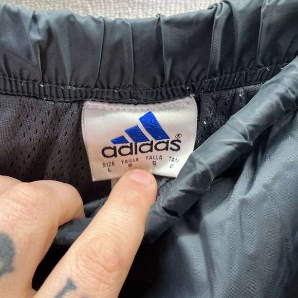 Adidas Vintage Y2K 3 stripe Track Pants Mens L zip legs Running Joggers 1994 - Picture 4 of 8